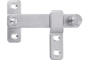 Amig - Aldabilla per persiana - 80 x 46 mm - Gancio per porte, finestre e persiane - Serratura interna ed esterna - Acciaio inossidabile 18/8 argento lucido