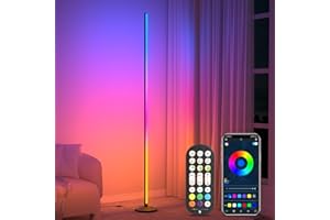 ‎OUTON OUTON LED Stehlampe, RGBICW Dimmbar Stehlampe mit Fernbedienung, APP Steuerung, Musik Sync, 300+ Szenenmodi, DIY-Modus, Abnehmbar Ecke Stehleuchte für Wohnzimmer Schlafzimmer Gaming (Schwarz)