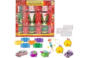 YAAVAAW 6 Pack Christmas Crackers Luxury with Novelty Gifts Party Hats for Kids,Xmas Family Crackers ChristmasParty Cracker,Childrens Christmas Cracker Gift for Xmas Parties Table Favor Decorations