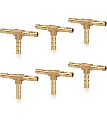 BE-TOOL Connettore a T per Tubo Flessibile a 3 Vie in Ottone, per Tubi dell' Aria, Carburante, Acqua (3/4 Maschio