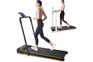 UREVO Treadmills for home foldable, 1-10 KM/H Compact Design Walking Pad with 12 HIIT Modes, Portable Folding treadmill for Home Office