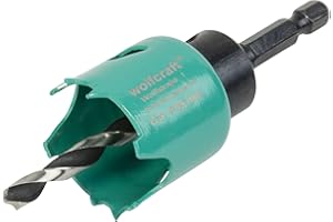 wolfcraft Sega a tazza in acciaio al carbonio, Ø 35 mm I 5964000 I Per l'installazione di materiale elettrico e di sanitari su legno e materiali per costruzioni a secco