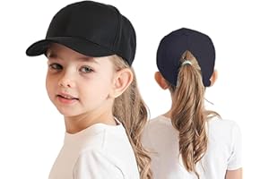HERUAI Kinder Baseballkappe mit Pferdeschwanz für Mädchen Jungen Golf Visor Hut Basecap Sonnenblende Hut UV-Schutz Schirmmütze Sommermütze Junior Sommerhut Tennis Kappe Sonnenhut Visier UPF 50+