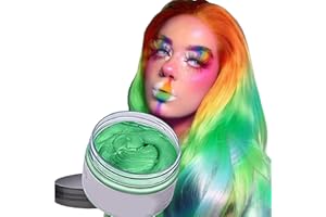 RUIBAVYA Cire Couleur Cheveux Teinture Instantanée Cheveux Boue Cheveux Jetable Crème de Coiffure Pâte à Modeler Temporaire Pommade Unisexe Vert