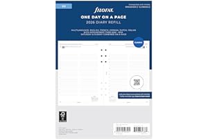 Filofax Agenda 2026, formato A5, un giorno per pagina, 5 lingue, 26-68515