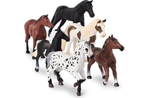 Terra by Battat – 6 Pieces 6-Inch Horse Figurines – Horse Toy Set – Realistic Plastic Animal Figurines – Collectible Gift for 3+ Years – Party Decorations & Playtime