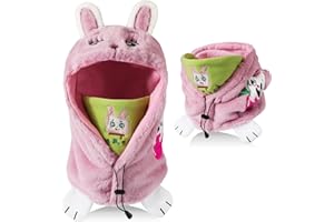 AYPOW Kids Winter Thermal Fleece Balaclava, Kids Windproof Balaclava Hood Hat Hood Hat Warm Full Face Mask Unisex Kids, 3D Animal Face Cover Ski Mask for Snowboarding Hiking