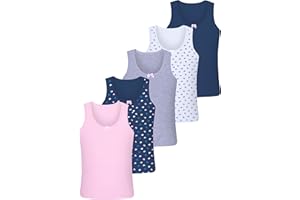 LOREZA ® 5 Mädchen Baumwolle Unterhemden Tank Top Kinder - Gr. 92-170