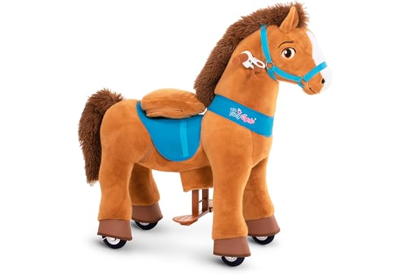 PonyCycle Essentiel Modèle E Cheval à Bascule avec Frein Poney Jouet à Monter (Brun/Taille 3 pour 3-4 Ans) Porteur Enfant Cheval à Roulette Extérieur Intérieur Jouet - E337