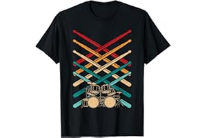 BAGUETTE DE BATTERIE CADEAU MUSIQUE BATTERIE Baguette De Batterie Drôle Cadeau Retro Batteur Batterie T-Shirt