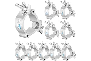 Truss Clamp Stage Lights Clamp, 10PCS WorldLite TUV Premium 50mm / 2 Inch Lighting O Clamps, Fit for 48-52mm OD Tubes, 100KG Load Capacity LED PAR Light Moving Head Lighting Hooks