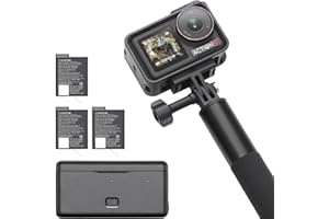 DJI Bundle Aventure Osmo Action 5 Pro, Caméra d’Action 4K avec Capteur 1/1,3", 12 h d’Autonomie Étendue avec 3 Batt., Stabilisation, Double Écran Tactile OLED, Mini Caméra d’Action pour Voyage, Vlog