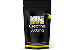 Nuke Nutrition Creatine Tablets 3000mg - 120 Tablets - Pure Creatine Monohydrate Supplements Boost Muscle Mass, Bulk & Strength - Excellent Pre Workout for Men & Women - Boost Energy & Performance