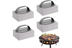 LIUQOBN 4 Pcs Pumice for Grill Griddle ，Grill Cleaning Brick Block with Handle for Barbeque Griddle Flat Top Grill Pool Sink