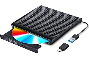 Gueray Grabadora CD/DVD Externa USB 3.0, Unidades de DVD Externa Portátil CD/DVD /-RW/ROM Estable con Lector