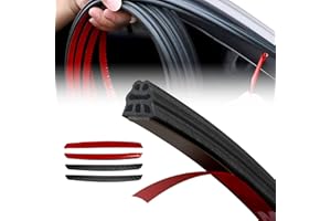 GOWTX 5M D-Shape Car Door Rubber Sealing Strip, 16Ft Self Adhesive Window Seal, Edge Guard, 4Pcs Protection Bumper, Weather Stripping for Storage Container