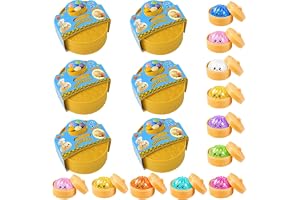 SLEEPHEAD®Dumpling Squishy 6 Pack, Dumpling Squishies Fidget Sensory Toys, Colorful Dumplings Stress Balls for Anxiety Relief, Bao Bun Squishy for Kids Adults Presents