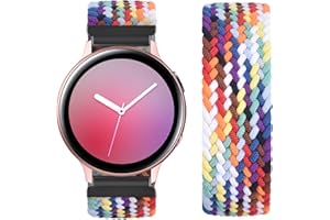 Vozehui Elastyczne paski 20 mm, kompatybilne z Samsung Galaxy Watch 4 Classic/Active 2/Galaxy Watch 3 41 mm, Galaxy Watch 42 mm/Garmin Forerunner 245, pleciony nylonowy pasek do klamry sportowej