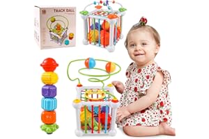 DigHealth Montessori Spielzeug ab 1 Jahr, Sensorik Baby Kinder Spielzeug mit Spur, Formensortierspiel mit Spielwürfeln, Motorikspielzeug für Mädchen Junge 1 2 3 Jahre