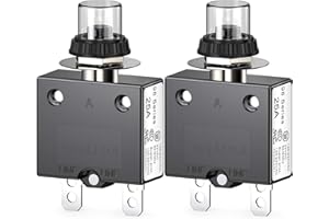 CLYXGS CLDIY Thermischer Schutzschalter, 98 Serie 25A 125 / 250VAC Drucktasten-Reset für Schutzschalter mit Schnellanschlussklemmen und wasserdichter Tastenabdeckung 32VDC, 2 Stck