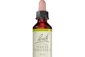 Fleurs de Bach Original, White Chestnut, No 35, pour plus de sérénité, aide à se libérer des pensées obsédantes. Elixir floral naturel pour le bien-être émotionnel. Compte-Gouttes 20ml, Vegan