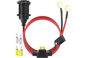 ‎DONGGE Dongge 1.2m Auto Zigarettenanzünder Steckdose Wasserdicht Marine Grade Auto Zigarettenanzünder 2,5mm² Kabel 20A 25A dapter für 12V/24V DC Auto Boot Motorrad