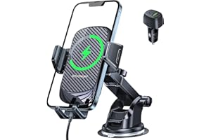 andobil Handyhalterung Auto mit Ladefunktion Wireless Charger [Lüftung & Saugnapf] Qi ladestation Handyhalter Auto Induktion Fast Kabelloses Ladegerät für iPhone 15 14 13 12 Pro Max Samsung Huawei