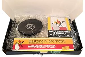 Casanova | Porta Incenso per Bastoncini | Piattino Bruciatore Essenze E Foglietti | Confezione Regalo | 24 Listelli + 1 Piattino + 16 Bastoncini
