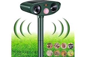 RUTIDA Repulsif Chat Exterieur, Repulsif Chat Solaire, Répulsif Chat Ultrason, Répulsif Ultrason Anti Rongeurs avec Détecteur de Mouvement Étanche Répulsif Chat pour Anti Chats Chiens Souris Ratons