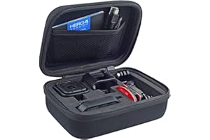 CamKix Etui na aparat i akcesoria do kamer sesyjnych GoPro HERO5 i HERO4 – idealne do podróży lub przechowywania – pełna ochrona – idealne dopasowanie – karabińczyk i ściereczka do czyszczenia z mikrofibry (tylko do sesji bocznej)