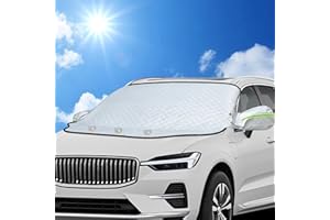 WONSAR Couverture Pare Brise Voiture, Protection Pare Brise Hiver, Bache Pare Brise Voiture Repliable Universelle avec Magnétiques, Anti Givre, Neige, Glace, Pluie et UV Soleil