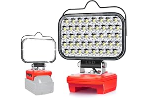 FYJUL Cordless LED Work Light for Milwaukee 18V M18 Battery, Portable Flashlight Job Site Tool for M18, Lamp Flood Light Spotlight for Repairing/Outdoor Camping/Fishing/Emergency (No Battery)