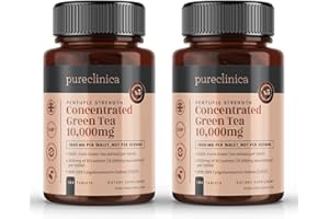 Pureclinica Highly Effective Green Tea 10,000mg x 360 Tablets (2 Bottles of 180) - 12 Month Supply
