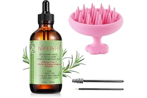 BIEYOC Rosmarinöl Haare, 60ml Rosemary Oil for Hair Mit Kopfhautmassage, 100% Reines Rosmarinöl Haare für Augenbrauen und Wimpernwachstum, Trockene Haut, Nährt Die Kopfhaut für Männer Frauen