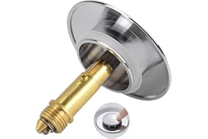 XINGRUN Pop Up Click Clack Plug 66mm Solid Brass Universal Basin Pop-up Drain Stopper Push Sink for Kitchen Bathtub Bathroom Basins Plugs Replacement (1Pcs)