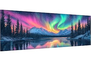 Hoobee 5D DIY Aurore Boréale Diamond Painting Grande Taille, Diamond Painting Adulte Arbre, Peinture Diamant Diamant Painting Broderie au Point de Croix Strass Décoration de la Maison 30x80cm-12