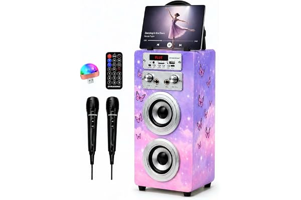 DYNASONIC (3º génération Modèle 2022 Karaoke Micro Enfant, Cadeau Fille Enfant Original et joet Fille, Jouet pour Enfants Modèle 025-18 Lumieres