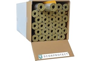 SCORPROTECT Caja de cartón completo con revestimiento de aluminio, aislamiento de tuberías, lana de roca con conductividad térmica 0.040 (lana de roca, 28 x 20 mm x 1 metro)