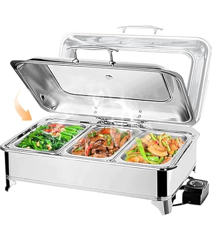 Scaldavivande Elettrico 9L - Chafing Dish Per Buffet, Temperatura Regolabile, Acciaio Inox - Foto 5