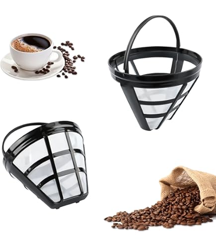 Xavax Permanent koffiefilter maat 4 (permanent filter koffie maat 4 voor koffiezetapparaat, herbruikbaar koffiefilter herbruikbaar, 120 mesh, vervangt filterzakken van papier, handvat