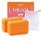 SAISZE Facial &amp; Hand Soap with Turmeric &amp; Kojic Acid, 2 Soap Tablets 4 oz / 113 g Each, Daily Solid Cleanser with Shea Butter
