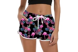 Rave on Friday Estate Pantaloncini da Bagno Stampati Quick Dry Beach Costumi da Bagno Ladies Pantaloni Corti Traspiranti per Nuoto, Surf, Corsa, Palestra, Yoga,Allenamento,Sportivo