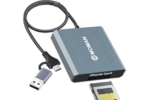 Lecteur de Carte, Moman C1B CFexpress Type B USB C 3.1 Gen 2, Portable Adaptateur de Carte mémoire en Aluminium jusqu'à 10Gbps, pour Android/Windows/Mac OS, CFexpress-Lecteur-Carte-Mémoire-Adaptateur