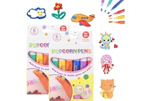 WGDVVJV Magic Puffy Pens 12 Pcs DIY Bubble Popcorn Drawing Pens Magic Popcorn Pen Bubble Pens Bubble Popcorn Pens for Greeting Birthday Cards