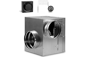 SYSTERM Distribución de Aire Caliente AN1 Gen II Para Chimenea - Ventilador de Turbina 125 mm, 490 m3/h Con Termostato y Regulador de Velocidad
