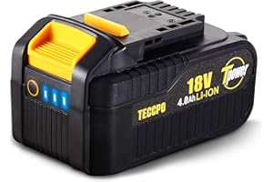TECCPO Professional 18V 4.0Ah Batteria Ricaricabile al Litio, Batteria di Ricambio per Tutti TECCPO&POPOMAN Strumenti da 18V senza Fili - TDBP04P
