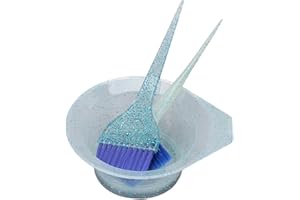 HAPIVIDA 3-teiliges Haar Färbe Pinsel und Schüssel Set, Friseur Tönkamm Haarfärbe Werkzeug Set für Heim Salon(Blau)