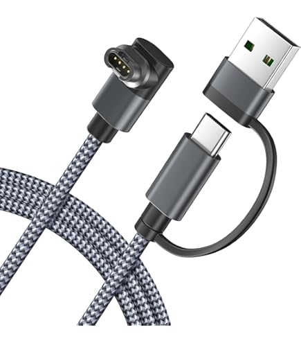 Cavo Di Ricarica Per Orologi Garmin - Design Angolato Con Protezione Antipolvere, 1 Metro - Foto 7