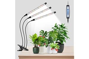 ‎KULLSINSS Kullsinss Pflanzenlampe, 6000K Pflanzenlampe LED Vollspektrum, Grow Lampe Pflanzenlicht mit Clip, Wachstumslampen für Zimmerpflanzen, Grow Light mit 5 Stufen Dimmbar, 3 Modi, 6/12/16H Auto Timer
