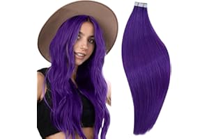 RUNATURE Extensiones Adhesivo Pelo Natural 12 Pulgadas Extensiones Adhesivas Remy Purple 20 Gramo Extension De Pelo Adhesivas
